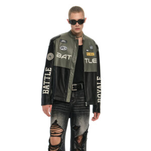 IMXS National Trend American Badge Embroidery Motorcycle Jacket Men Racing PU Leather Coat Women