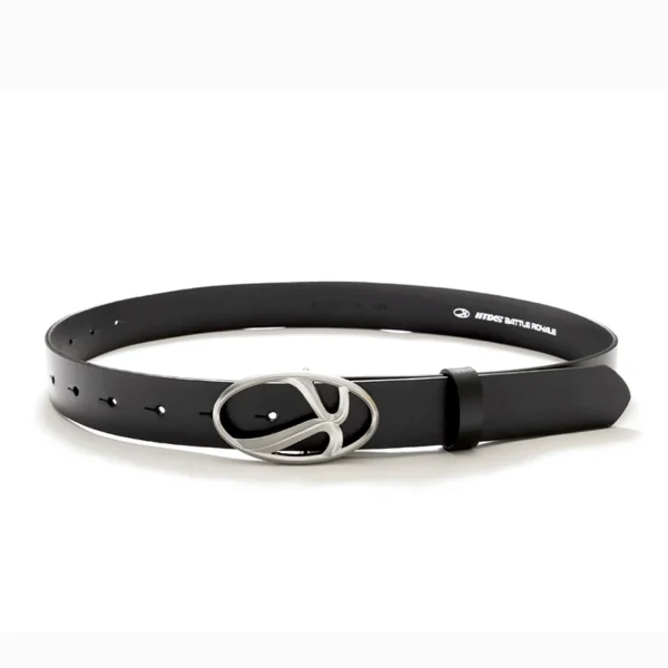IMXS Original 3D Alloy Logo Premium Belt with Unique Design and Silver-Printed Leather Strap