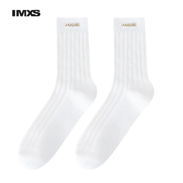 IMXS brand mid-calf socks, a trendy fashion label